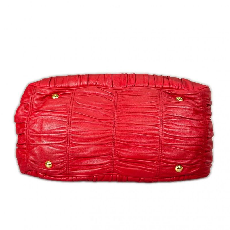 Prada Shoulder Bag Nappa Goful Tote Red