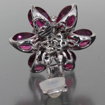Van Cleef & Arpels Earrings 18k White Gold Diamond Ruby