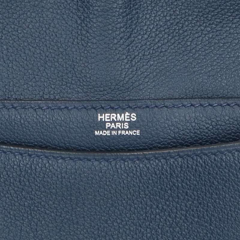 Hermes Ste Bright Togo Blue Nuit Flap Shoulder Bag