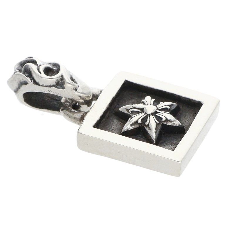 Chrome Hearts Framed Star Charm Silver Necklace Top