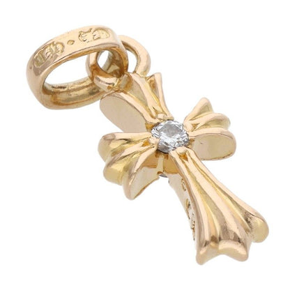 Chrome Hearts 22k Crs Bbyfat Dmnd Baby Fat 1 Diamond on Both Sides Charm Gold
