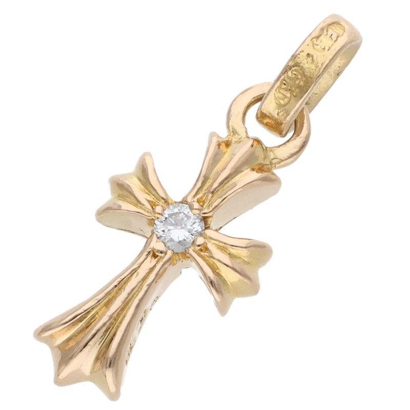 Chrome Hearts 22k Crs Bbyfat Dmnd Baby Fat 1 Diamond on Both Sides Charm Gold