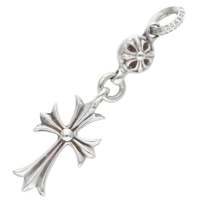Chrome Hearts Tny CH Crs 1 Ball Tiny Ch Cross Charm Silver Necklace Top