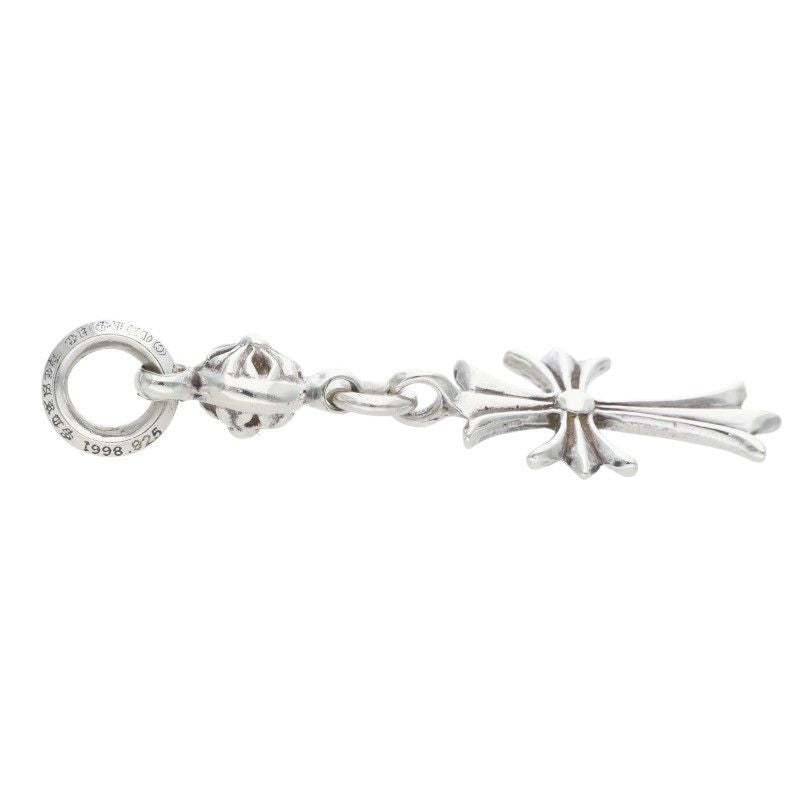 Chrome Hearts Tny CH Crs 1 Ball Tiny Ch Cross Charm Silver Necklace Top