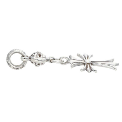 Chrome Hearts Tny CH Crs 1 Ball Tiny Ch Cross Charm Silver Necklace Top