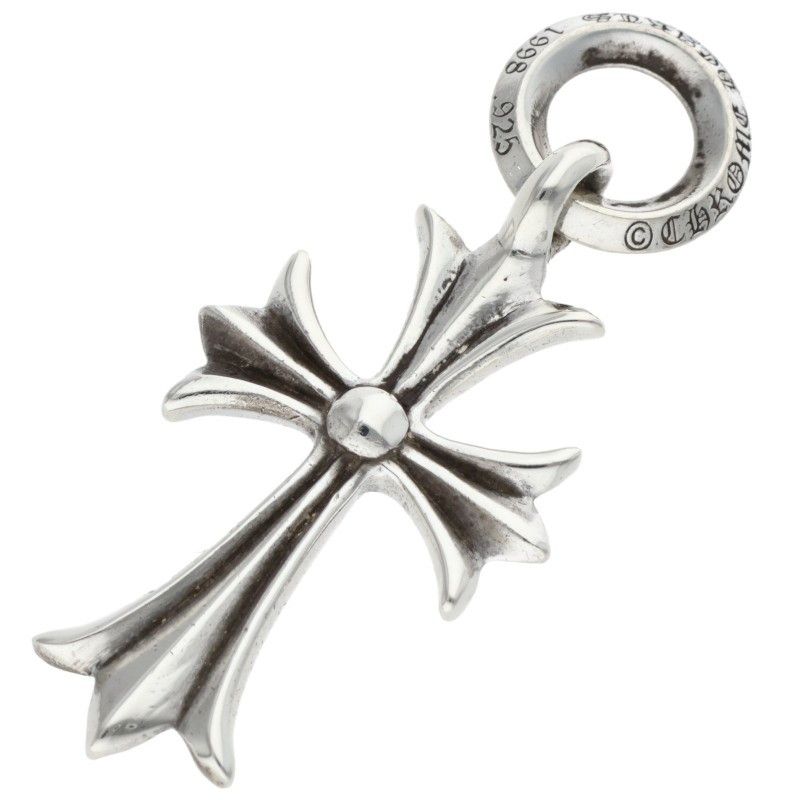 Chrome Hearts Tiny CH Cross Charm Silver Necklace Top