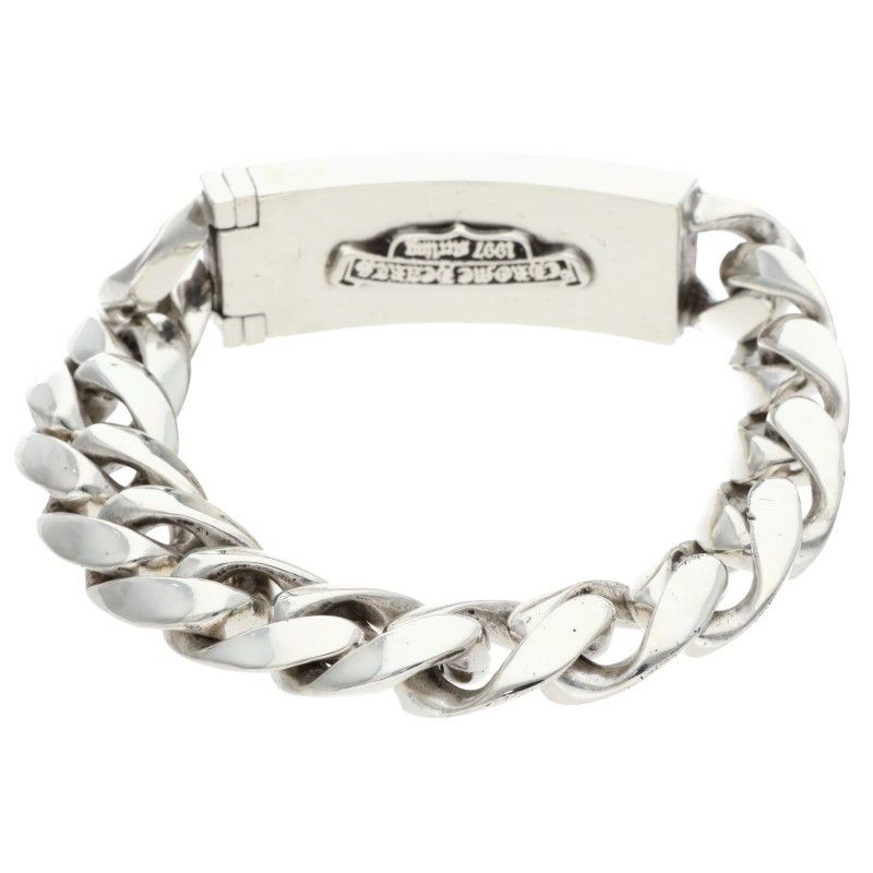 Chrome Hearts ID Floral Crs Cross ID Classic Silver Bracelet