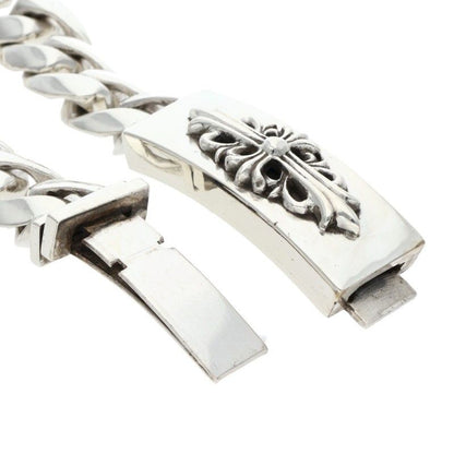 Chrome Hearts ID Floral Crs Cross ID Classic Silver Bracelet