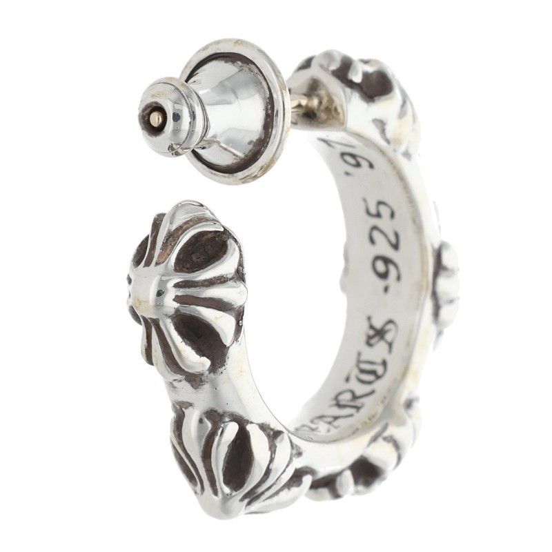 Chrome Hearts Hoop Cross Sml Band Silver Earrings