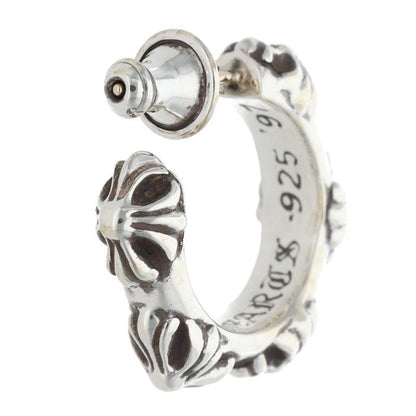 Chrome Hearts Hoop Cross Sml Band Silver Earrings