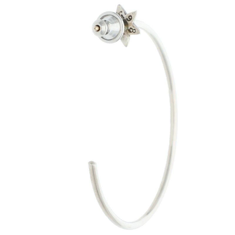 Chrome Hearts Hoop Cut Star Silver Earrings