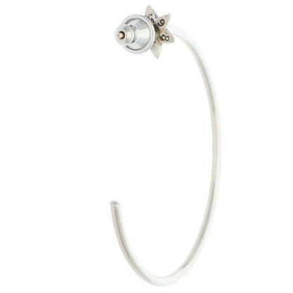 Chrome Hearts Hoop Cut Star Silver Earrings