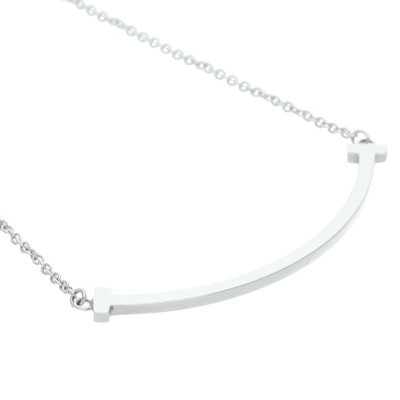 Tiffany & Co T Smile Small 18k White Goldnecklace Necklace