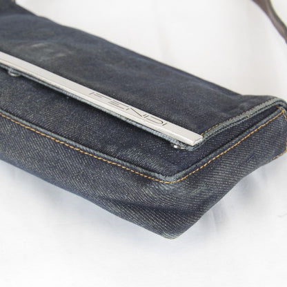 Fendi Logo Shoulder Pouch Mini Bag Denim Navy High Casual