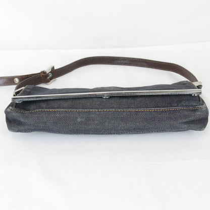 Fendi Logo Shoulder Pouch Mini Bag Denim Navy High Casual