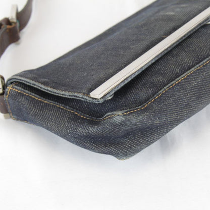 Fendi Logo Shoulder Pouch Mini Bag Denim Navy High Casual