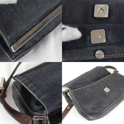 Fendi Logo Shoulder Pouch Mini Bag Denim Navy High Casual