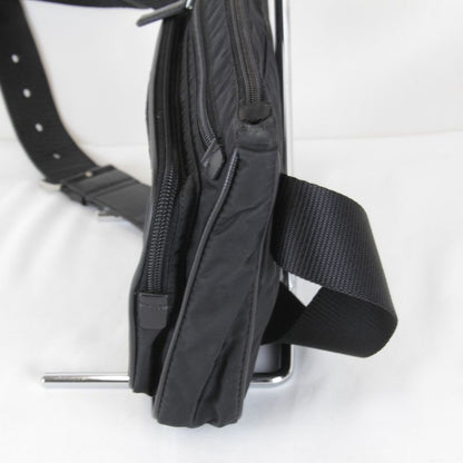 Prada Usedprada Saffiano Waist Bag Tessuto Nylon Black High Simple