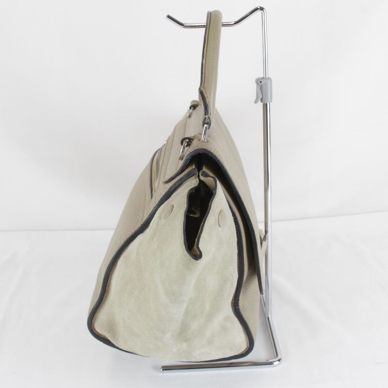 Celine Small Trapeze 2-Way Shoulder Bag Leather Suede Beige High