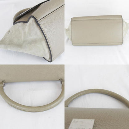 Celine Small Trapeze 2-Way Shoulder Bag Leather Suede Beige High