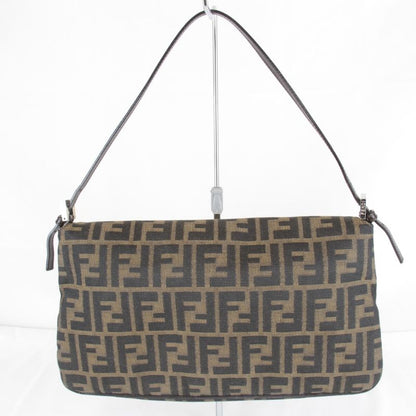 Fendi Zucca Mamma Bucket Logo Shoulder Bag Canvas Brown High