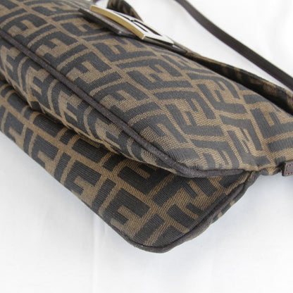 Fendi Zucca Mamma Bucket Logo Shoulder Bag Canvas Brown High