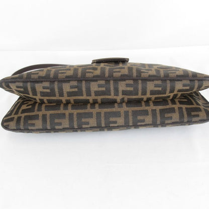 Fendi Zucca Mamma Bucket Logo Shoulder Bag Canvas Brown High