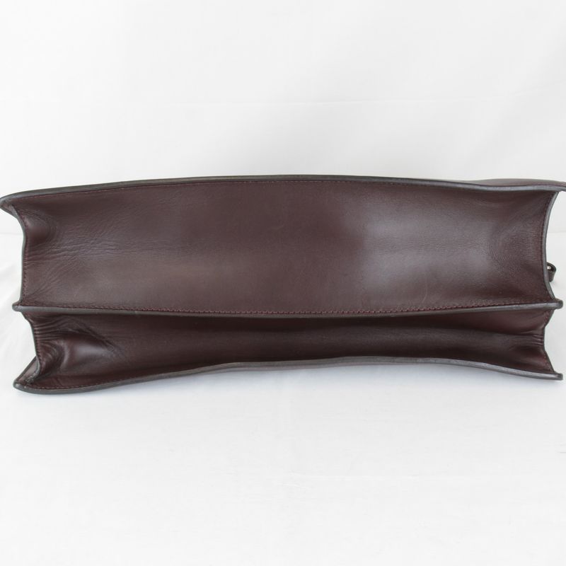 Celine Chain Shoulder Bag Leather Gold Wine Red High Simple