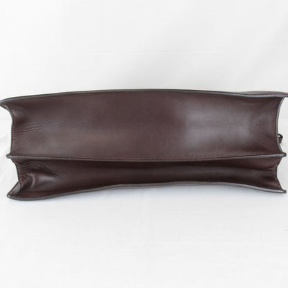 Celine Chain Shoulder Bag Leather Gold Wine Red High Simple
