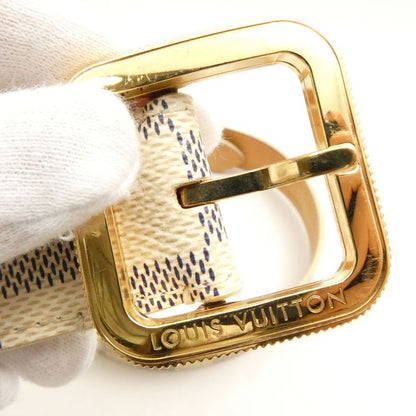 Louis Vuitton Damier Azur Ceinture 80 32 Belt Leather Gold