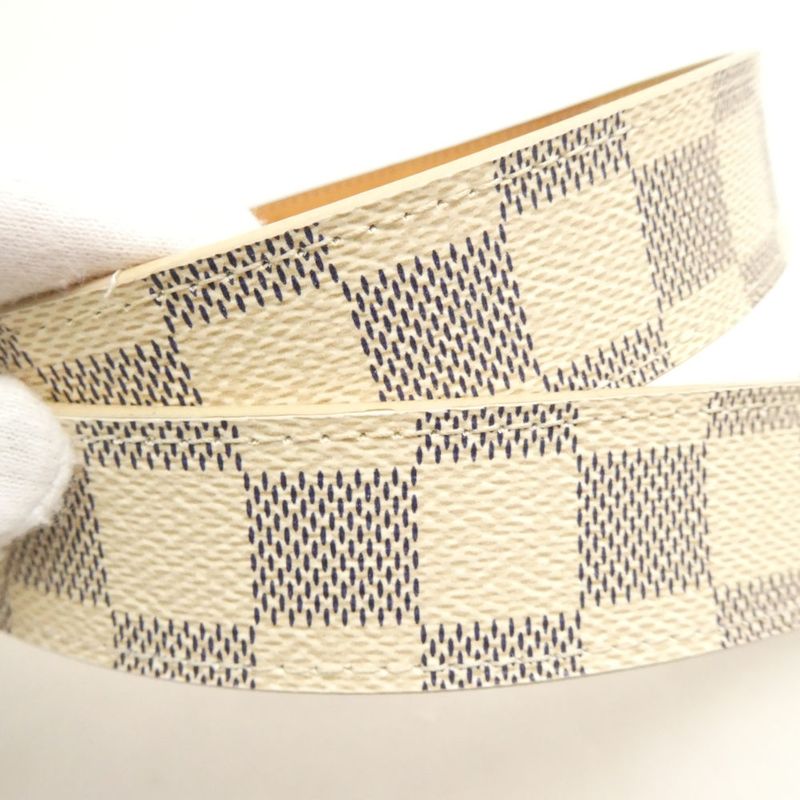 Louis Vuitton Damier Azur Ceinture 80 32 Belt Leather Gold