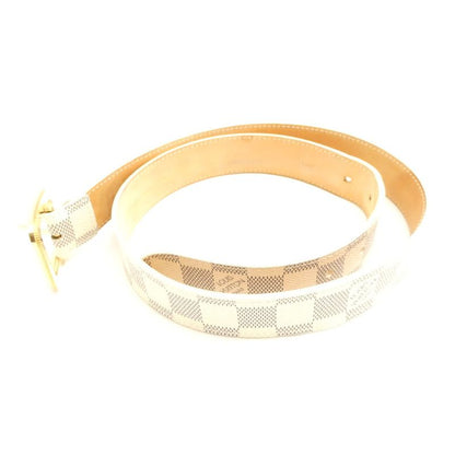 Louis Vuitton Damier Azur Ceinture 80 32 Belt Leather Gold