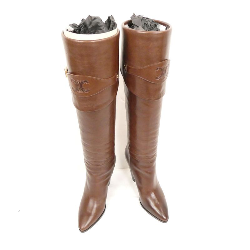 Celine Riding Boot with Triomphe Long Boots 37 Mug