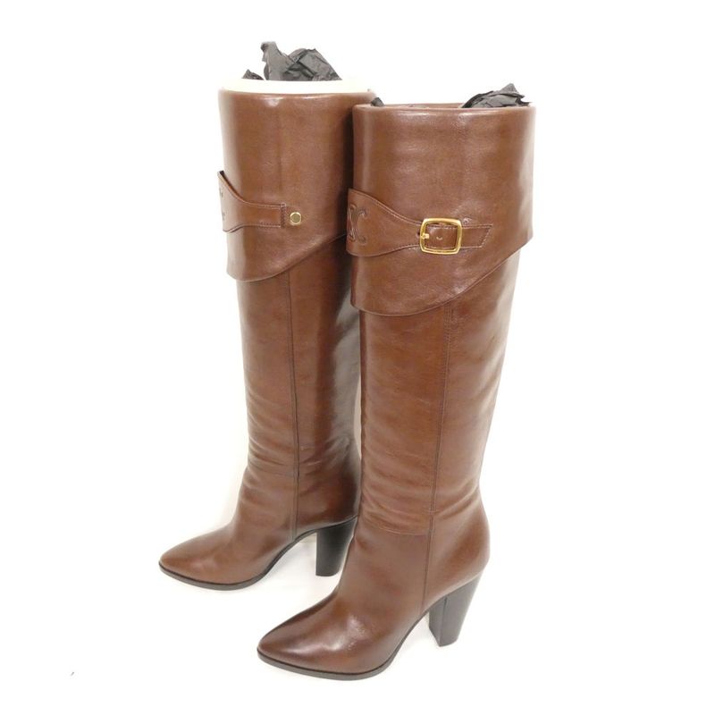 Celine Riding Boot with Triomphe Long Boots 37 Mug