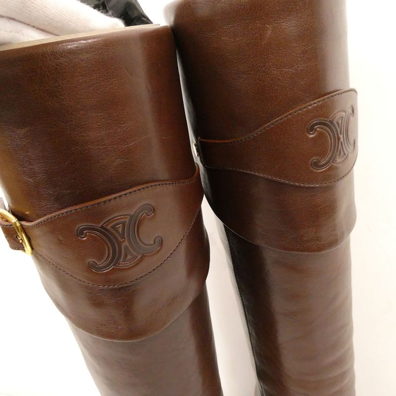 Celine Riding Boot with Triomphe Long Boots 37 Mug