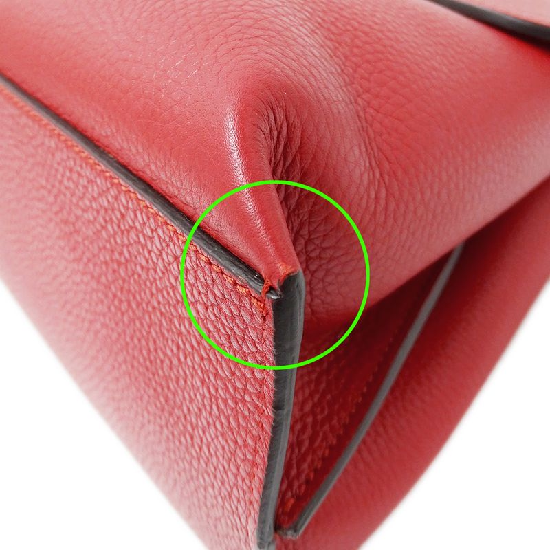 Gucci 2-Way Shoulder Bag Bamboo Leather Red