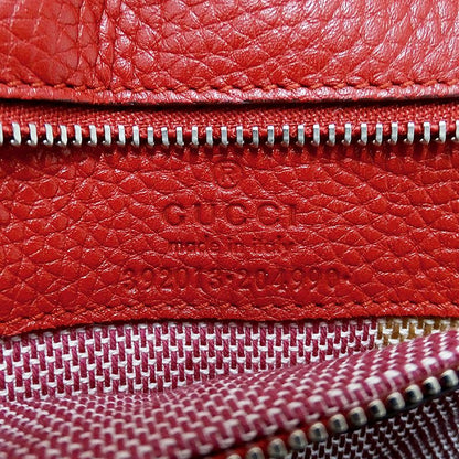 Gucci 2-Way Shoulder Bag Bamboo Leather Red