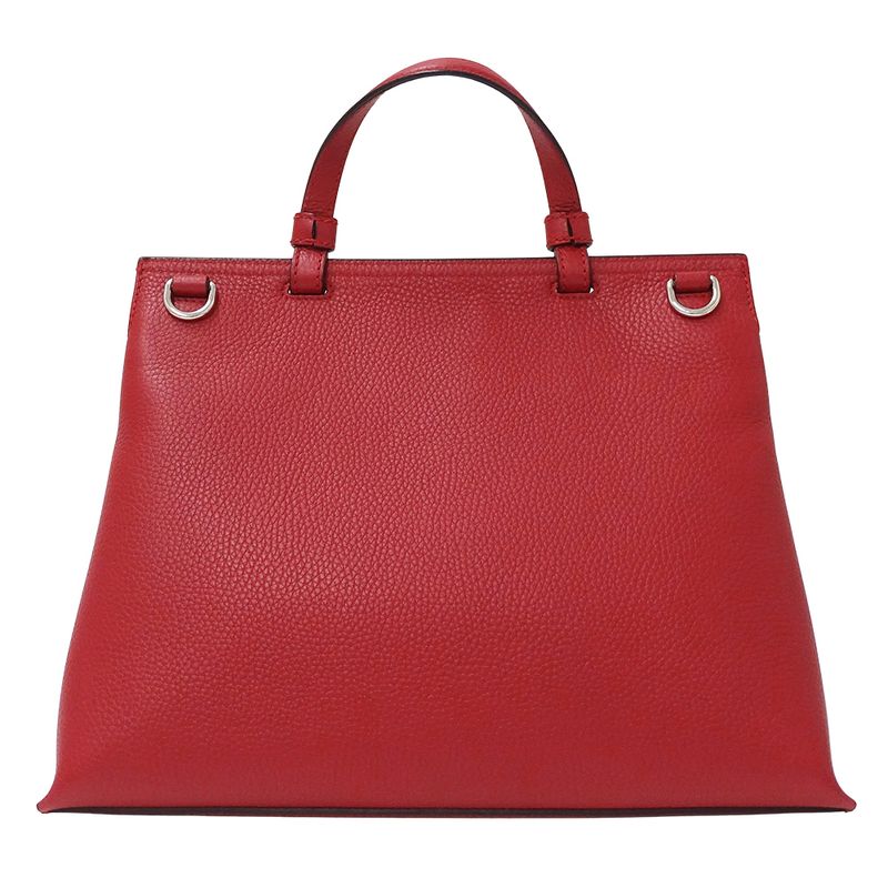 Gucci 2-Way Shoulder Bag Bamboo Leather Red