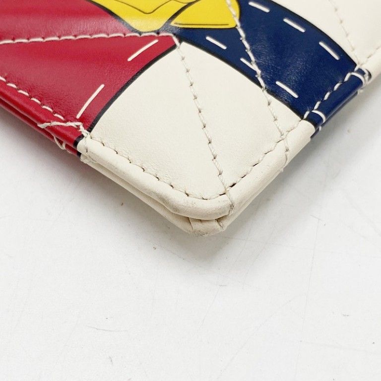 Gucci Clutch GG Marmont Ivory Red Navy Leather Belt Motif Gold