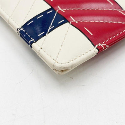 Gucci Clutch GG Marmont Ivory Red Navy Leather Belt Motif Gold