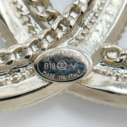 Chanel Brooch CC Logo Gold Pearl Line Stone