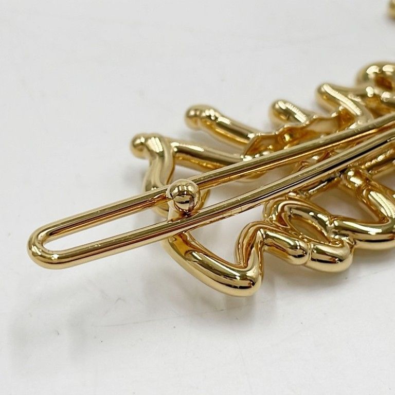 Louis Vuitton Barrette LV Script Gold Metal Hair Accessory