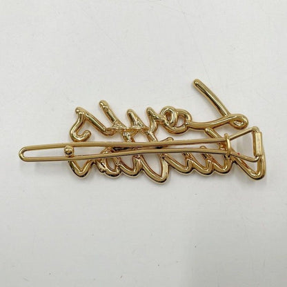 Louis Vuitton Barrette LV Script Gold Metal Hair Accessory