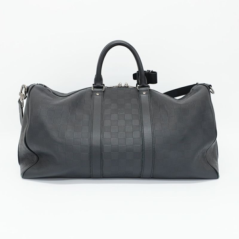 Louis Vuitton Keepall Bandouliere 45 Boston Bag Damier Infini Black