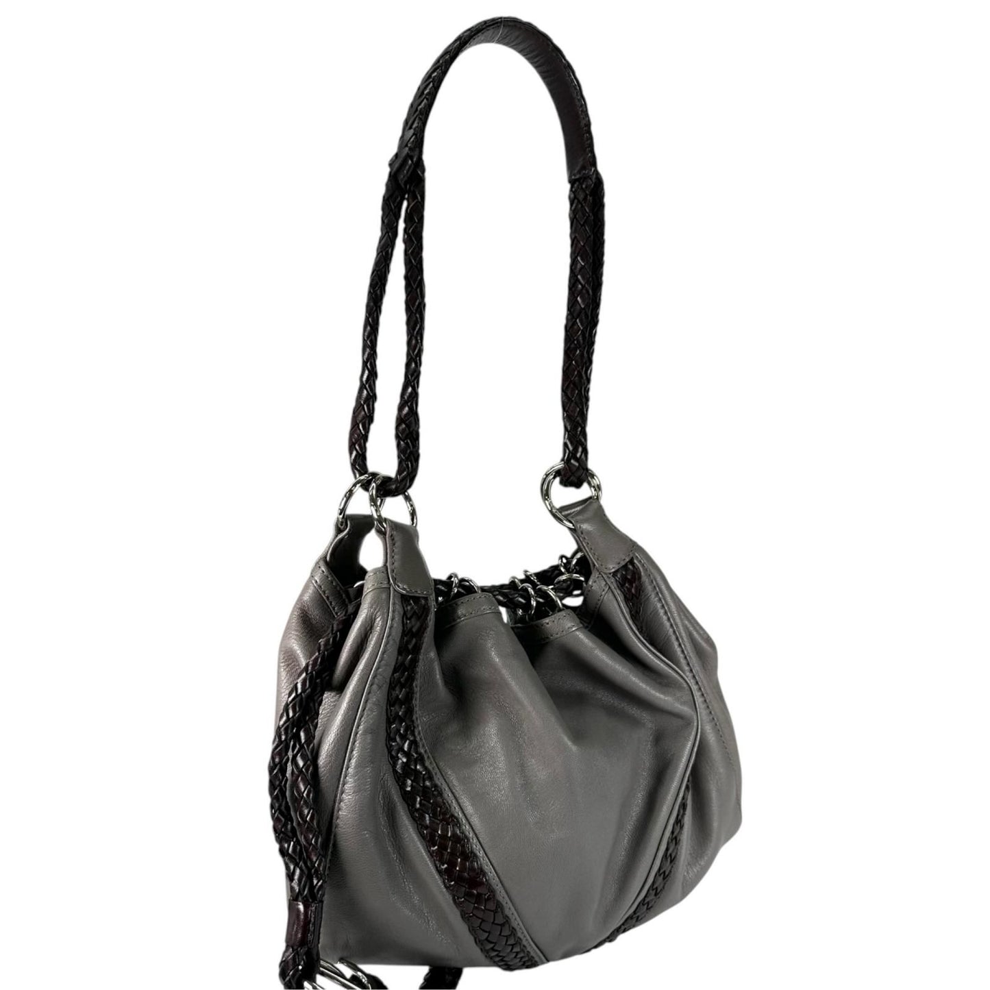 Loewe Shoulder Bag Leather Gray Braid — view 3