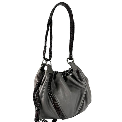 Loewe Shoulder Bag Leather Gray Braid — view 3