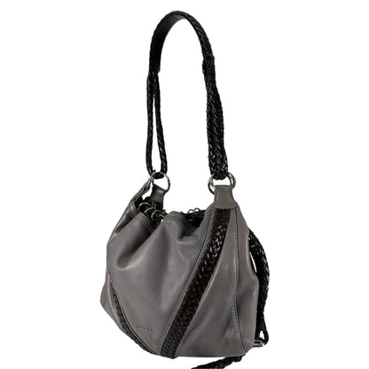 Loewe Shoulder Bag Leather Gray Braid — view 2