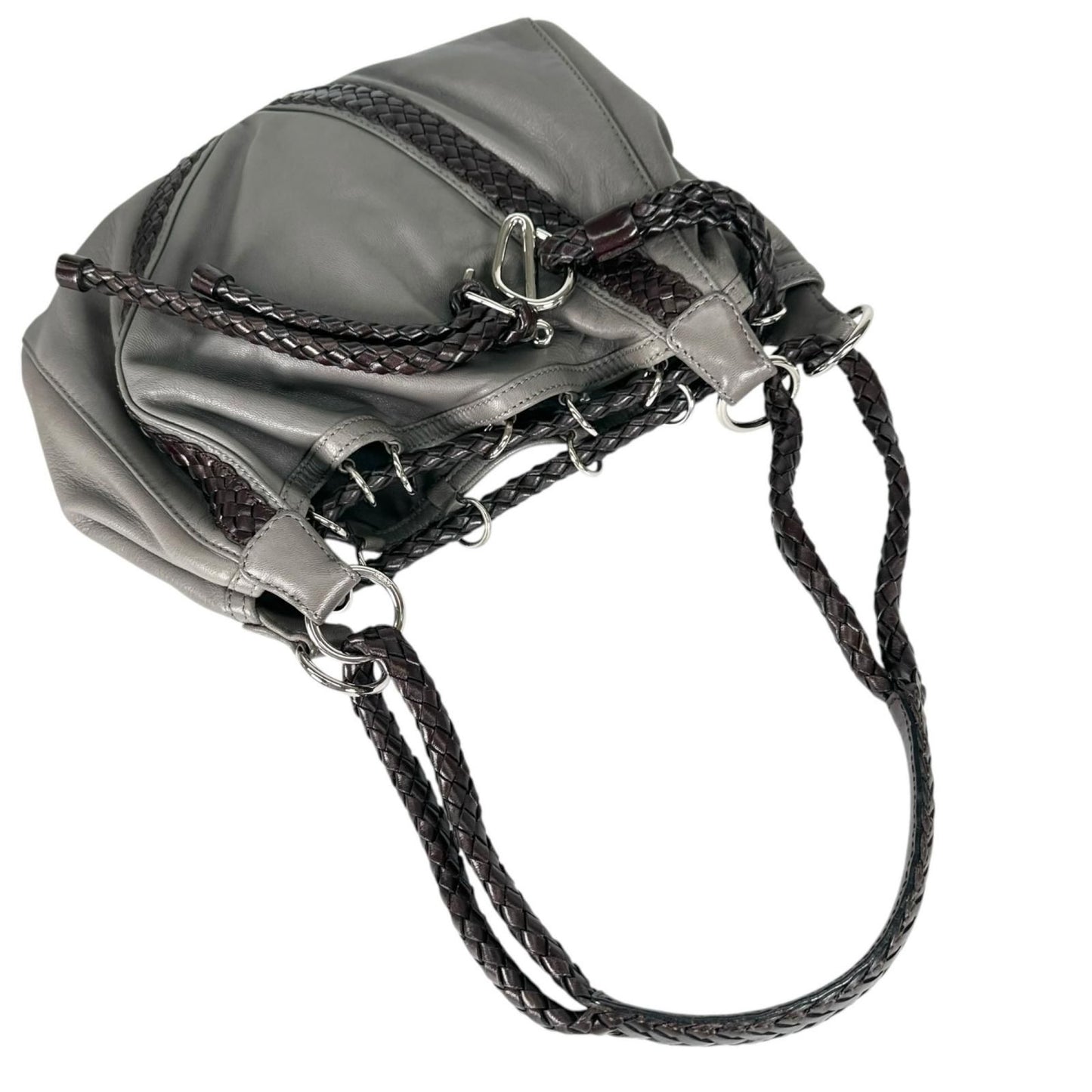 Loewe Shoulder Bag Leather Gray Braid — view 5