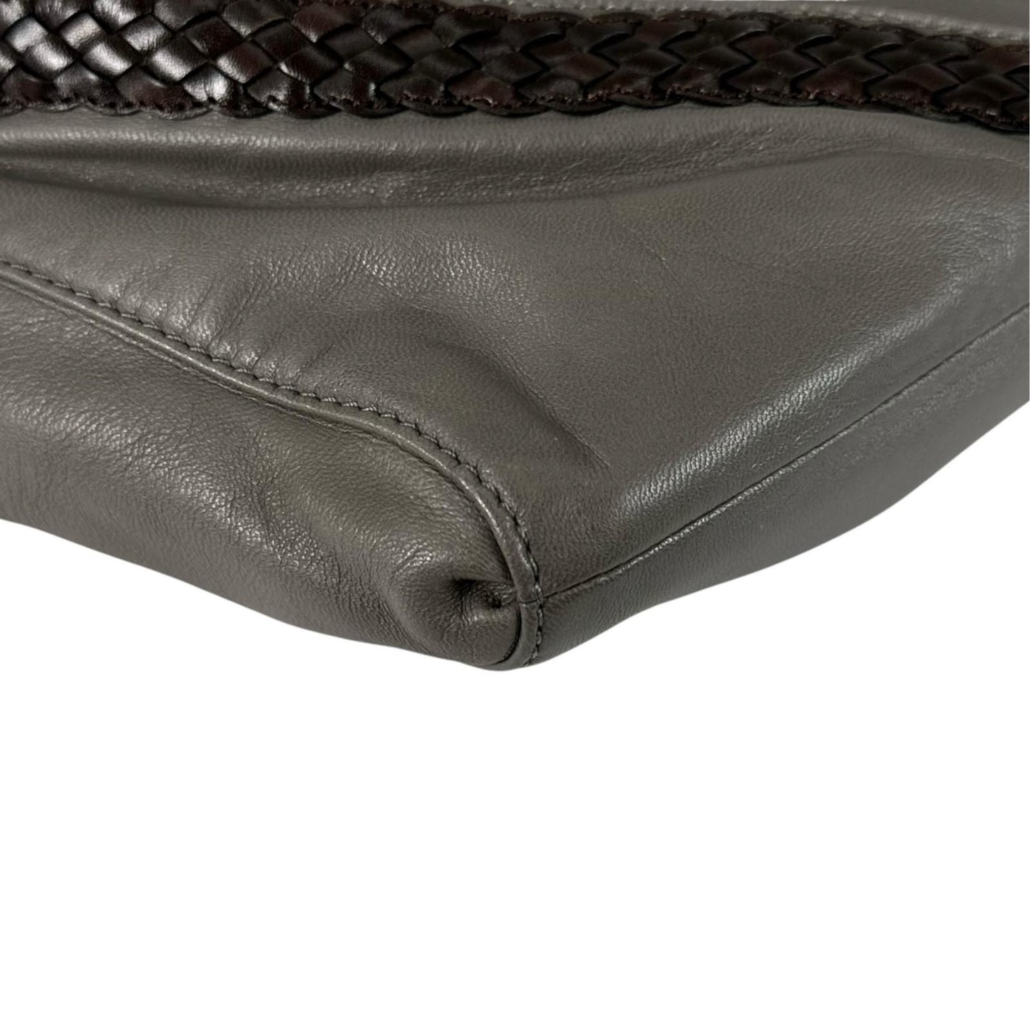 Loewe Shoulder Bag Leather Gray Braid — view 7