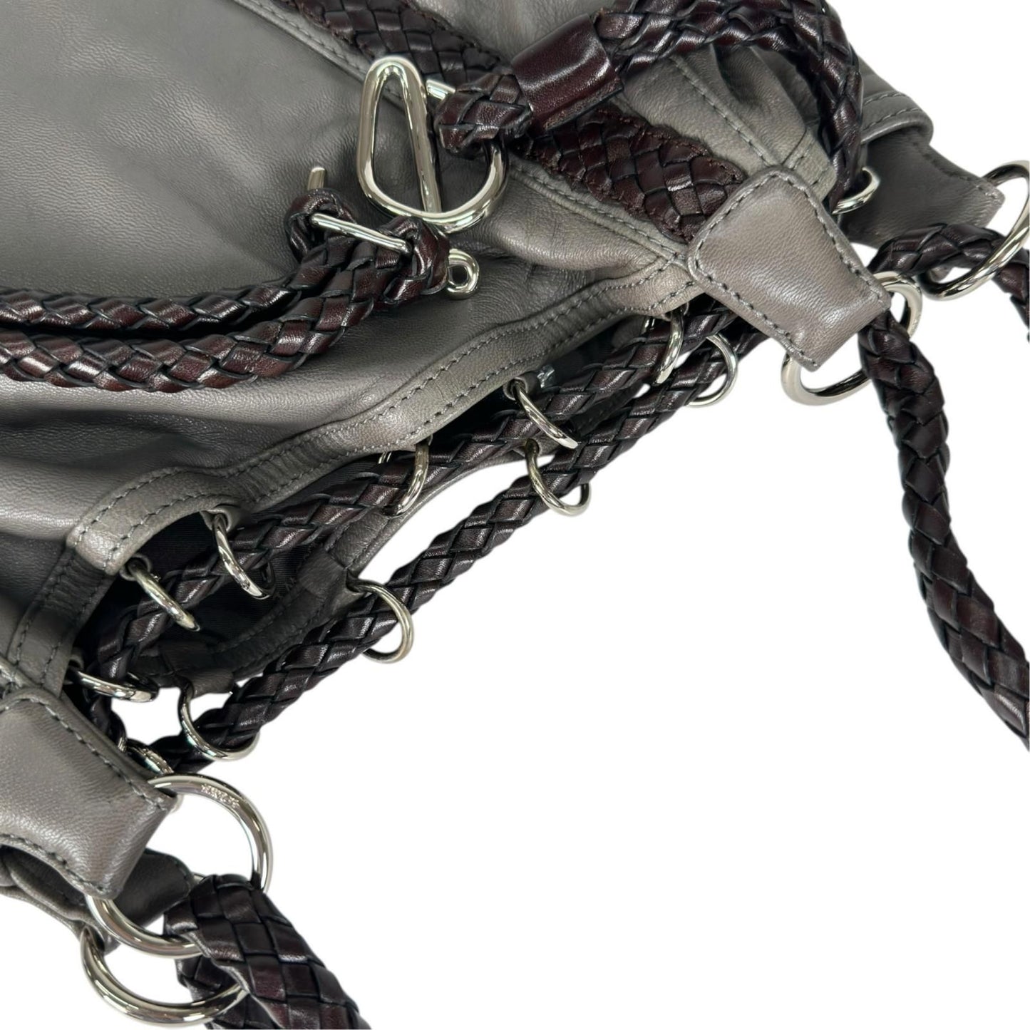 Loewe Shoulder Bag Leather Gray Braid — view 6